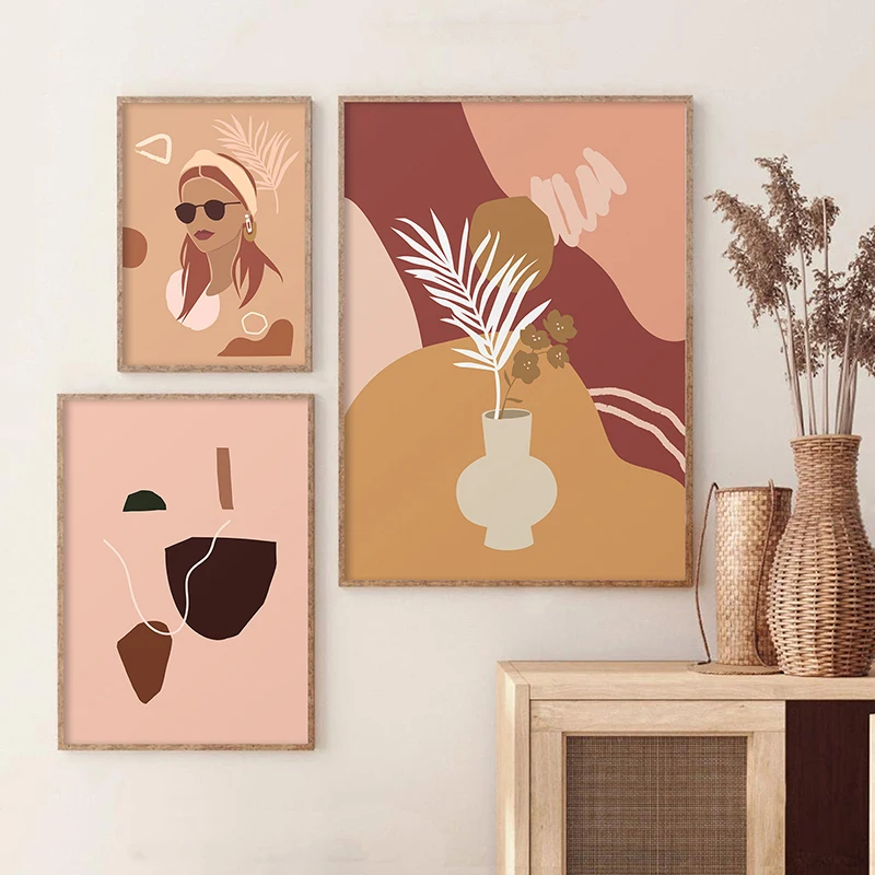 

Abstract Wall Poster Line Girl Face Art Print Canvas Painting Nordic Wall Pictures For Living Room Boho Home Decoration