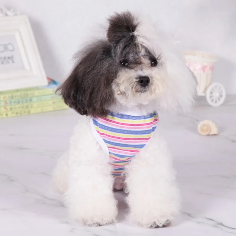 Summer Pet Dog Clothes Cartoon T-shirt Soft Puppy Dogs Clothing Stripes Shirt Casual Vests For Small XS-XL |