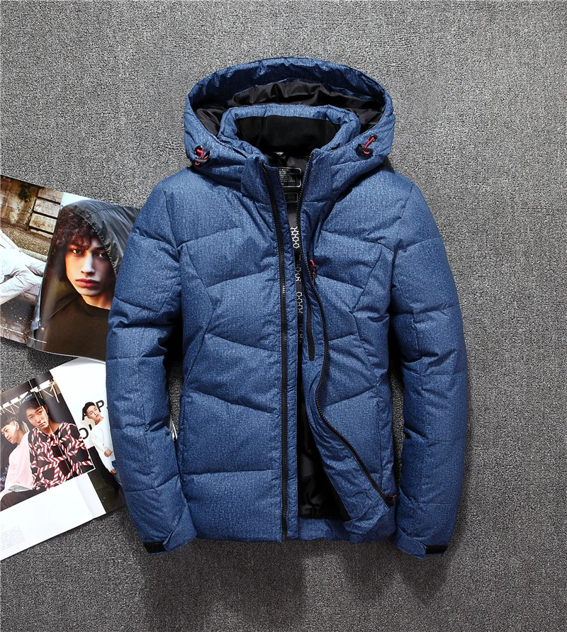 Высокое качество 90% белый утиный толстый пуховик Мужское пальто зимние парки