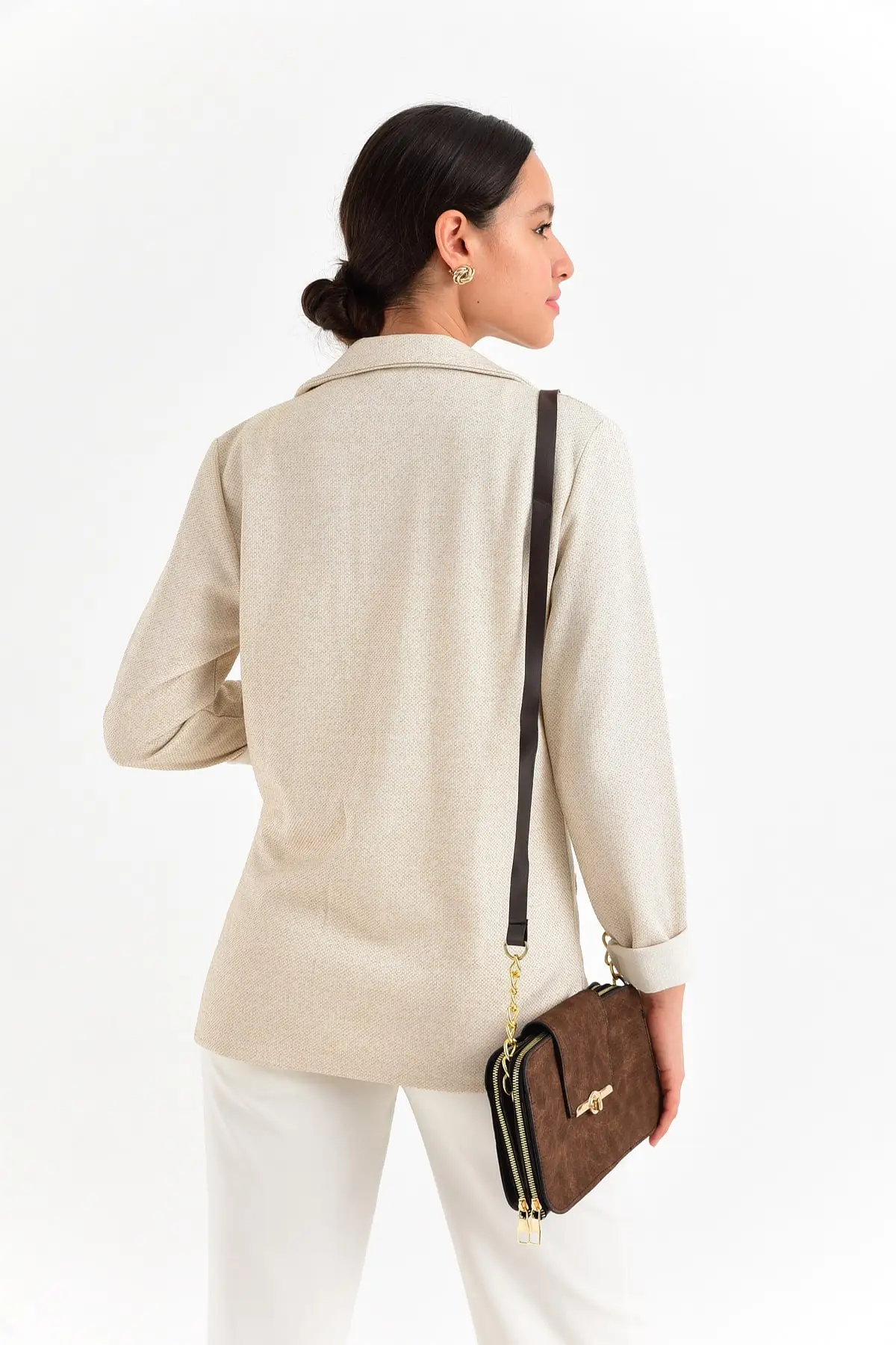 

Bagzone Semi Chain Strap Lock Detailed Shoulder Bag 10 VA2065