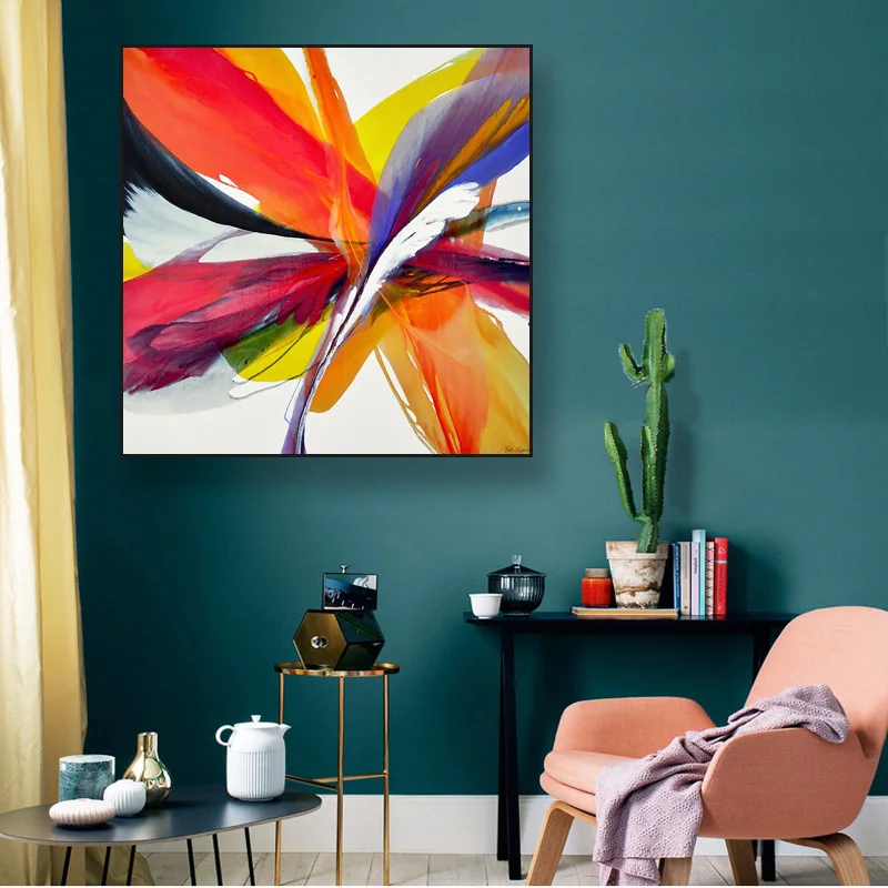 Современные абстрактные картины на холсте в скандинавском стиле с разноцветными