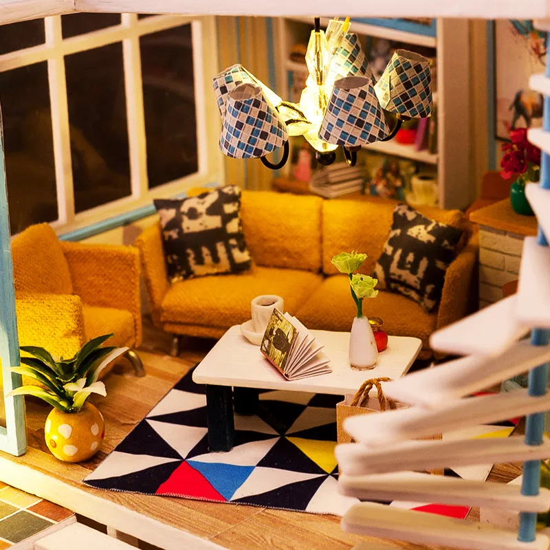 Кукольный дом набор деревянный большого размера модный кукольный домик мебель
