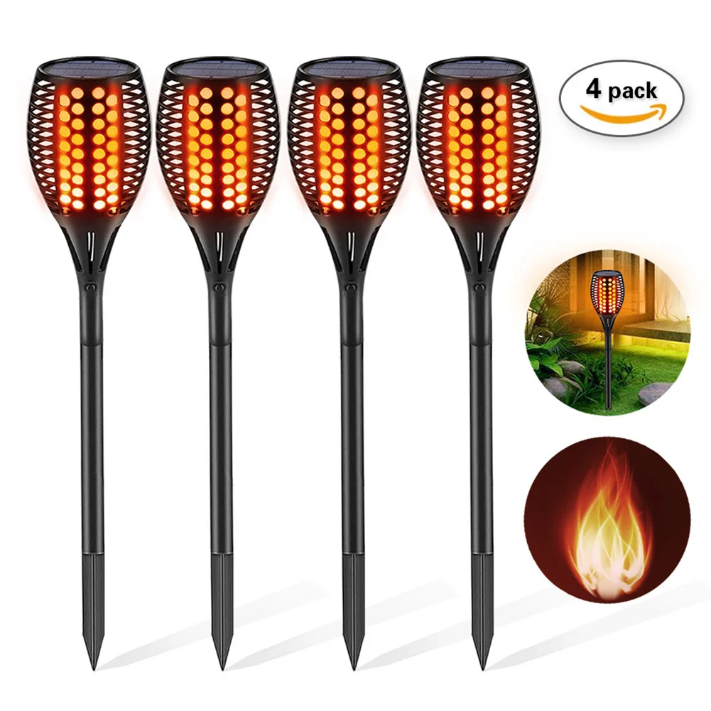 

96LED Flame Torch Light Flickering LED Solar Light Waterproof Garden Decor Landscape Lawn Lamp Outdoor Path Lighting