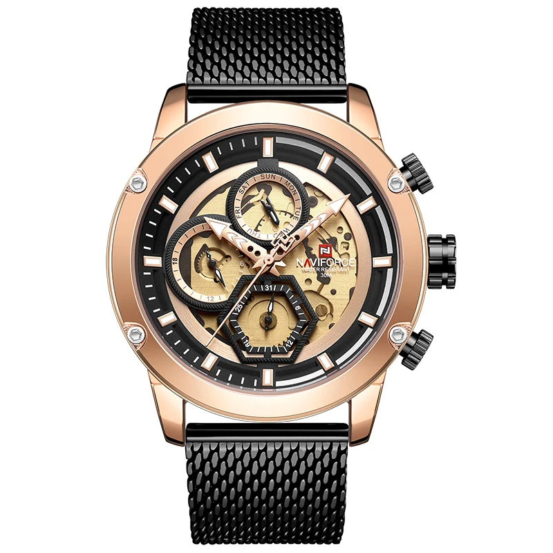 

NAVIFORCE Men Watch Top Luxury Brand Casual Quartz Watches Mens Stainless Steel Military Wristwatch Analog Relogio Masculino