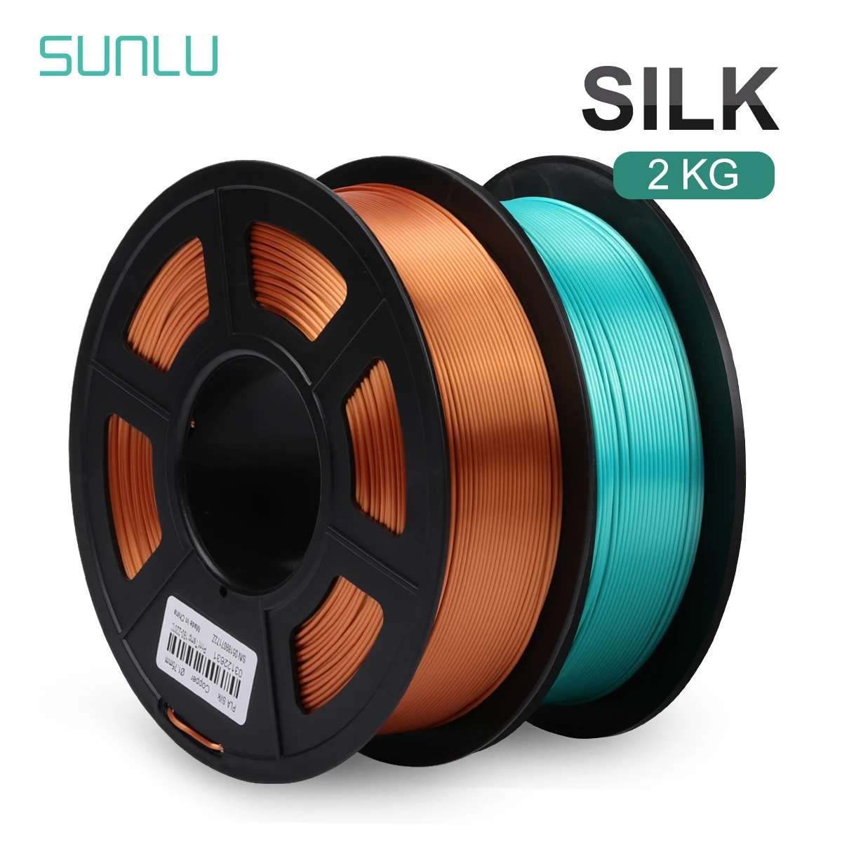 

SUNLU Silk PLA Filament 1.75mm 1KG 2Rolls Shiny Metal-like Black Red Colors Silk 3D Printer Filament for DIY Artwork Printing