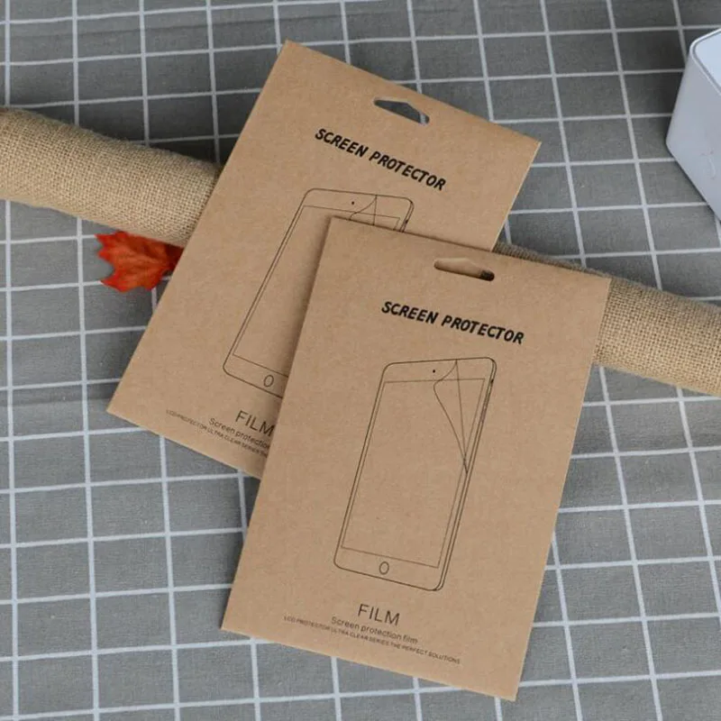 Розничная упаковка пакет из крафт-бумаги для Ipad Air Mini защита экрана 9H закаленная
