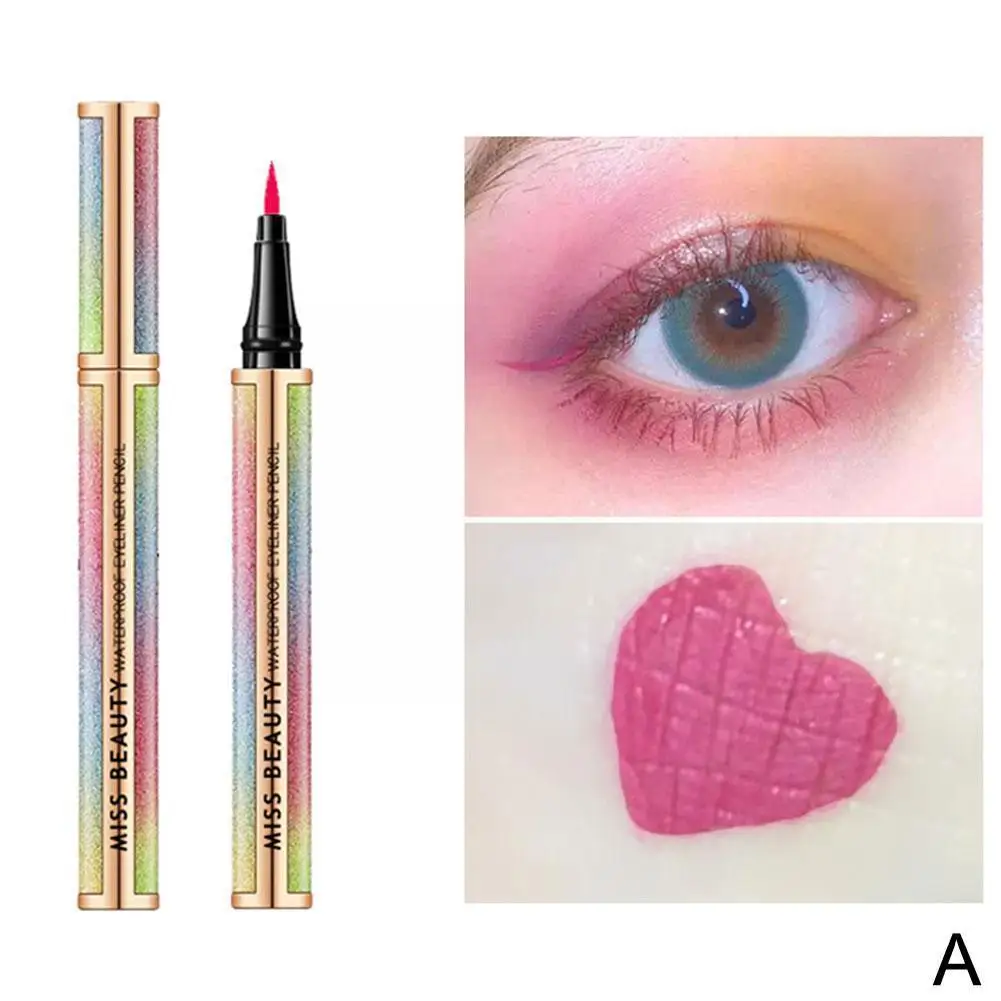 

New Makeup Eyeliner Waterproof Colorful Long Comfortable Fast Long-wearing Dry Pink Blue Purple Wear Yellow Brown Up K7H2