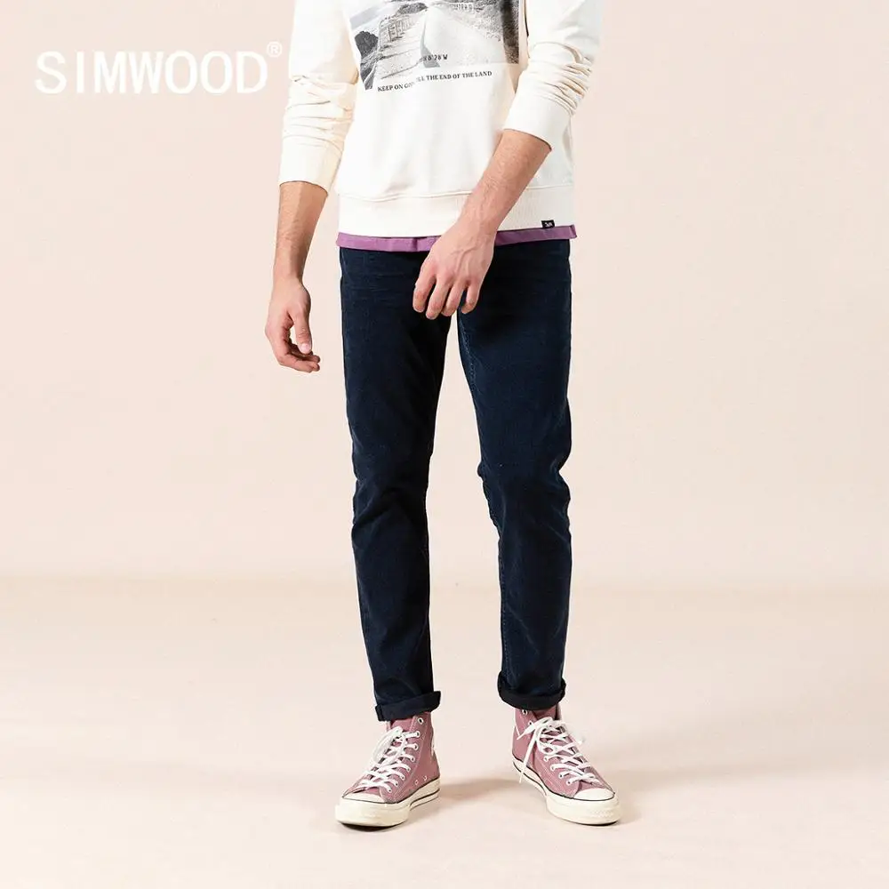 Джинсы SIMWOOD SJ110162 мужские узкие джинсовые брюки размера плюс брендовая одежда