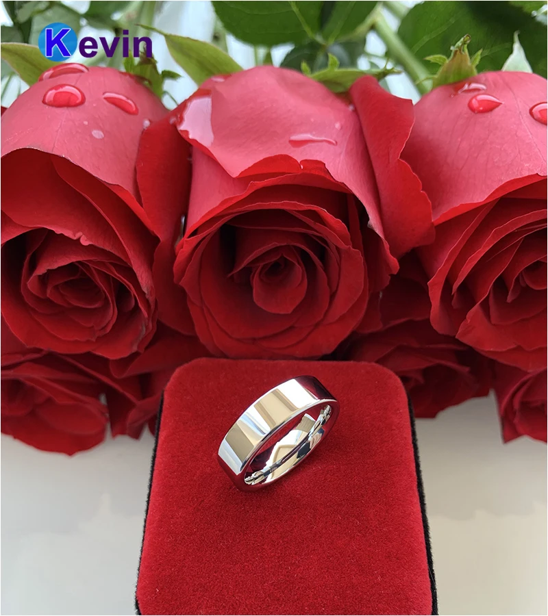 Классическое Обручальное кольцо из вольфрама для мужчин и женщин с полированным