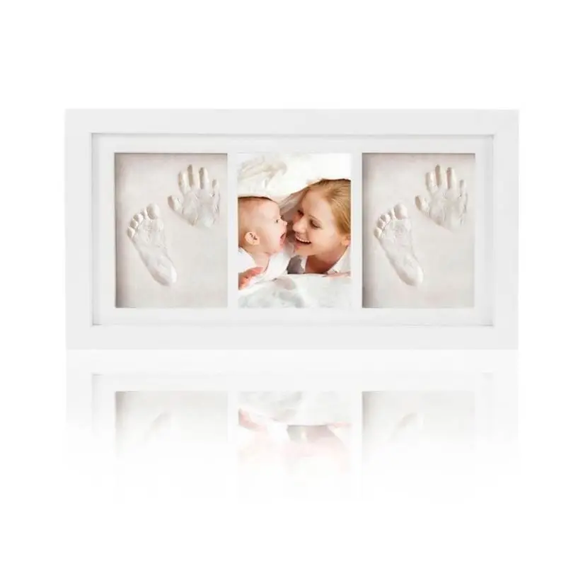 

Baby Kid Children Foot Finger Hand Wooden Photo Frame Set Print Clay Ink Kit Gift Memory Dropship