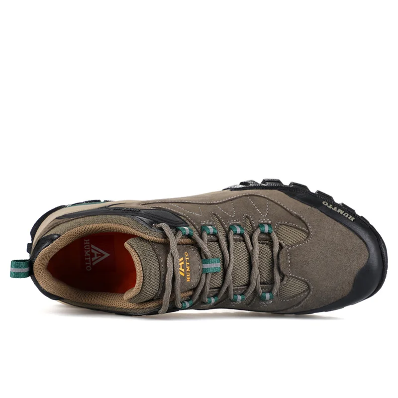 HUMTTO Waterproof Hiking Shoes for Men Women Breathable Leather Trekking Shoes Outdoor Climbing Mountain Walking Women Sneakers