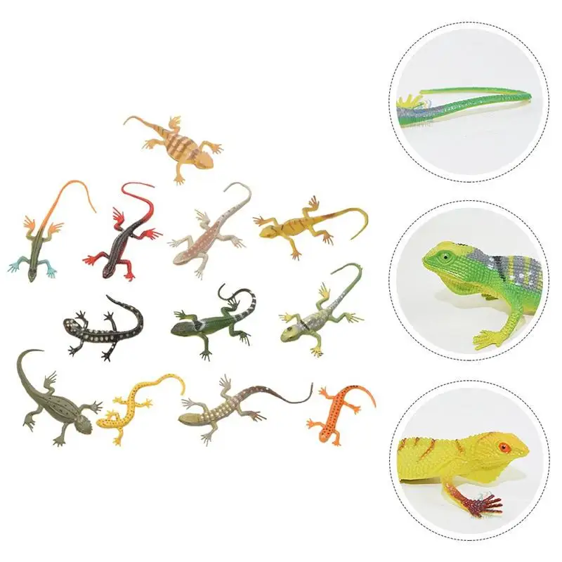 

12pcs Simulation Lizard Toys Realistic Gecko Figures Party Trick Toys Home Decor