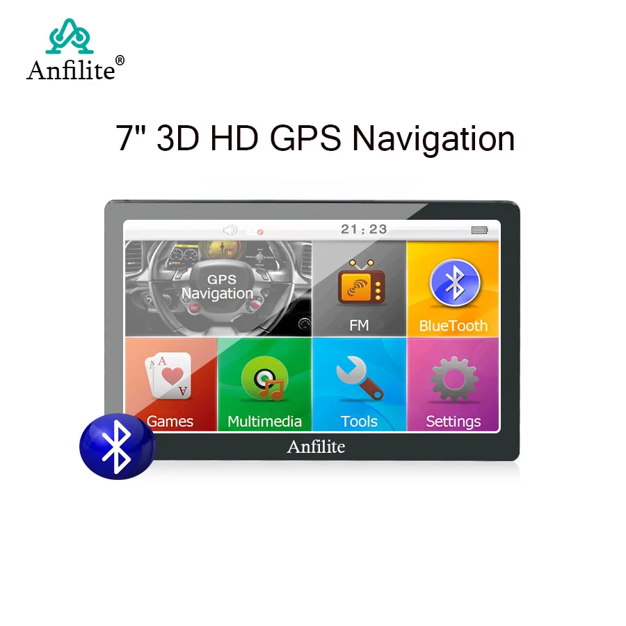 7 дюймов HD кемпинг автомобиль/грузовик/автомобиль GPS навигация Встроенный 8 Гб + 256