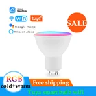 Умный Точечный светильник Tuya, точечный светильник gu5.3 RGB +, холодный и теплый, многоцветный, с регулировкой яркости, светодиодная лампа совместимый с Alexa Google Smart Life