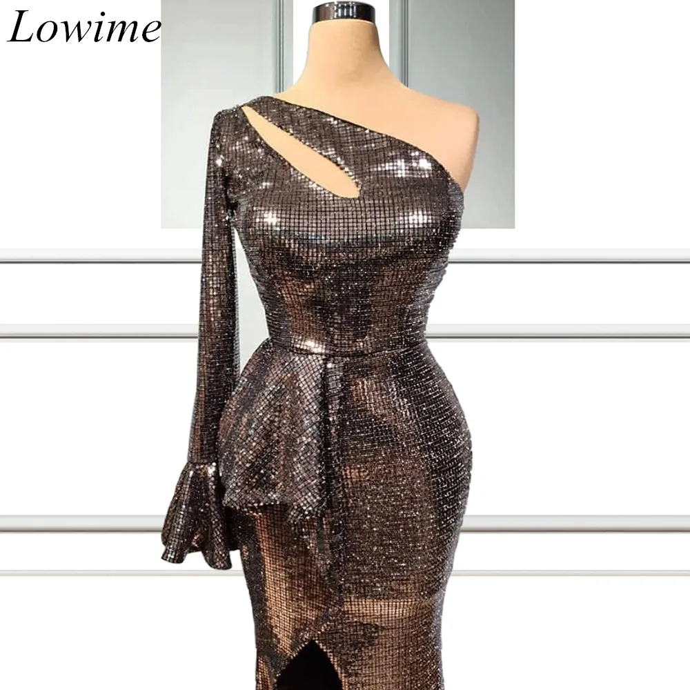 2019 Plus Size Arabic One Shoulder Formal Evening Dresses Long Mermaid Couture High Split Women Prom Party Gowns Dubai Vestidos | Свадьбы и
