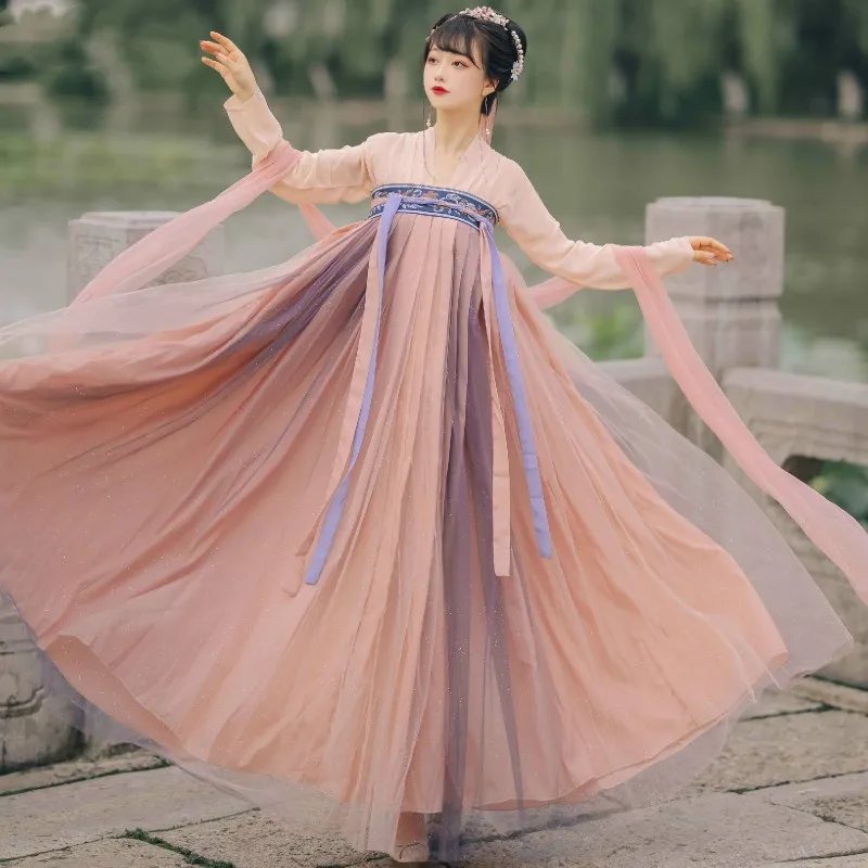 

Ancient Fairy Hanfu Dress Tang Suit Chinese National Women Traditional Hanfu Clothing Oriental Han Dynasty Cosplay Costume