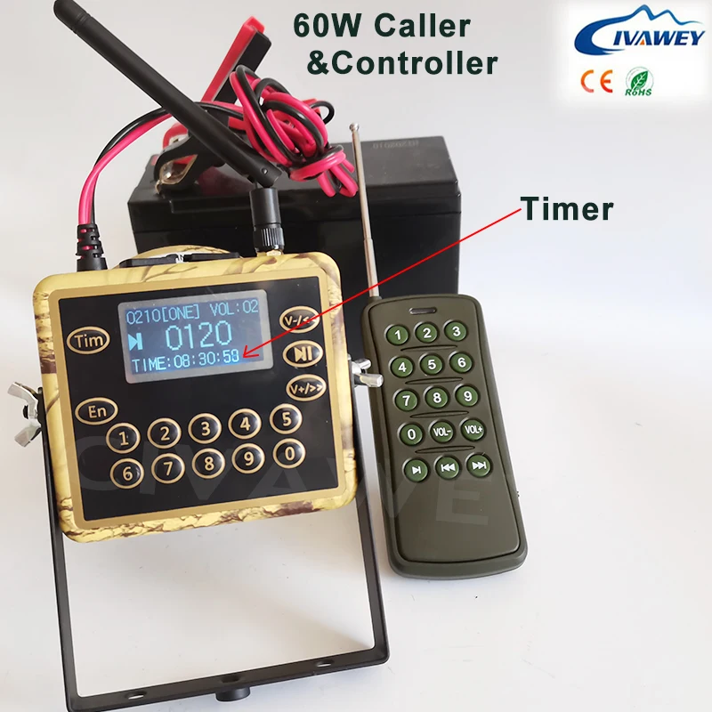 Пульт дистанционного управления с таймером ВКЛ./ВЫКЛ. + 60 Вт охотничья птица утка