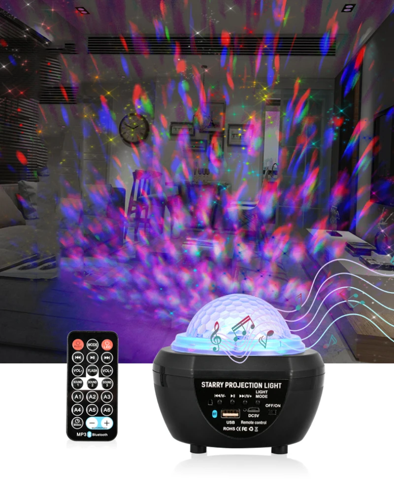 

Bluetooth Music Starry Sky Projection Lamp USB Charging LED Night Light Atmosphere Lamp Projection Lamp Decorative lights