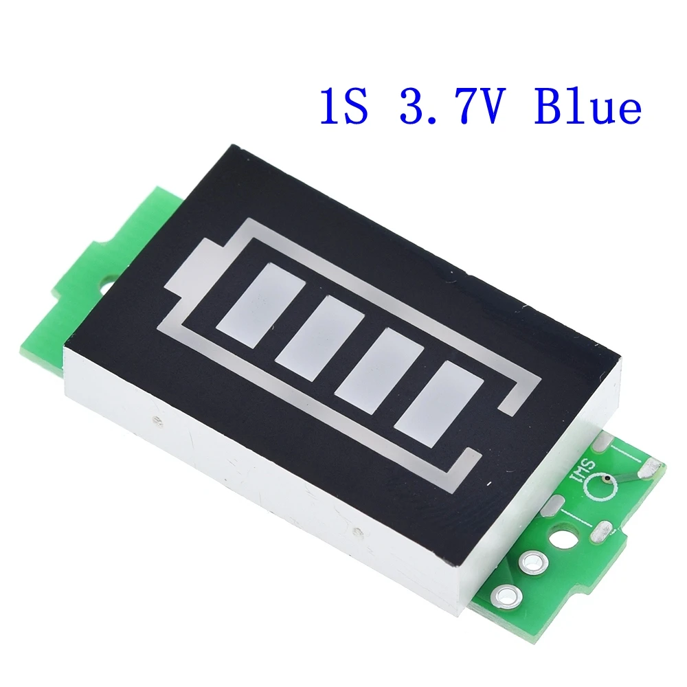 1S 3.7V Blue 1/2/3/4/5/6/7/8S литий Батарея Ёмкость индикатор светодиодный модуль Синий Зеленый Дисплей по созданию электрических транспортных средств Батарея Мощность тестер 3,7 в li-ion - Цвет: 1S 3.7V Blue