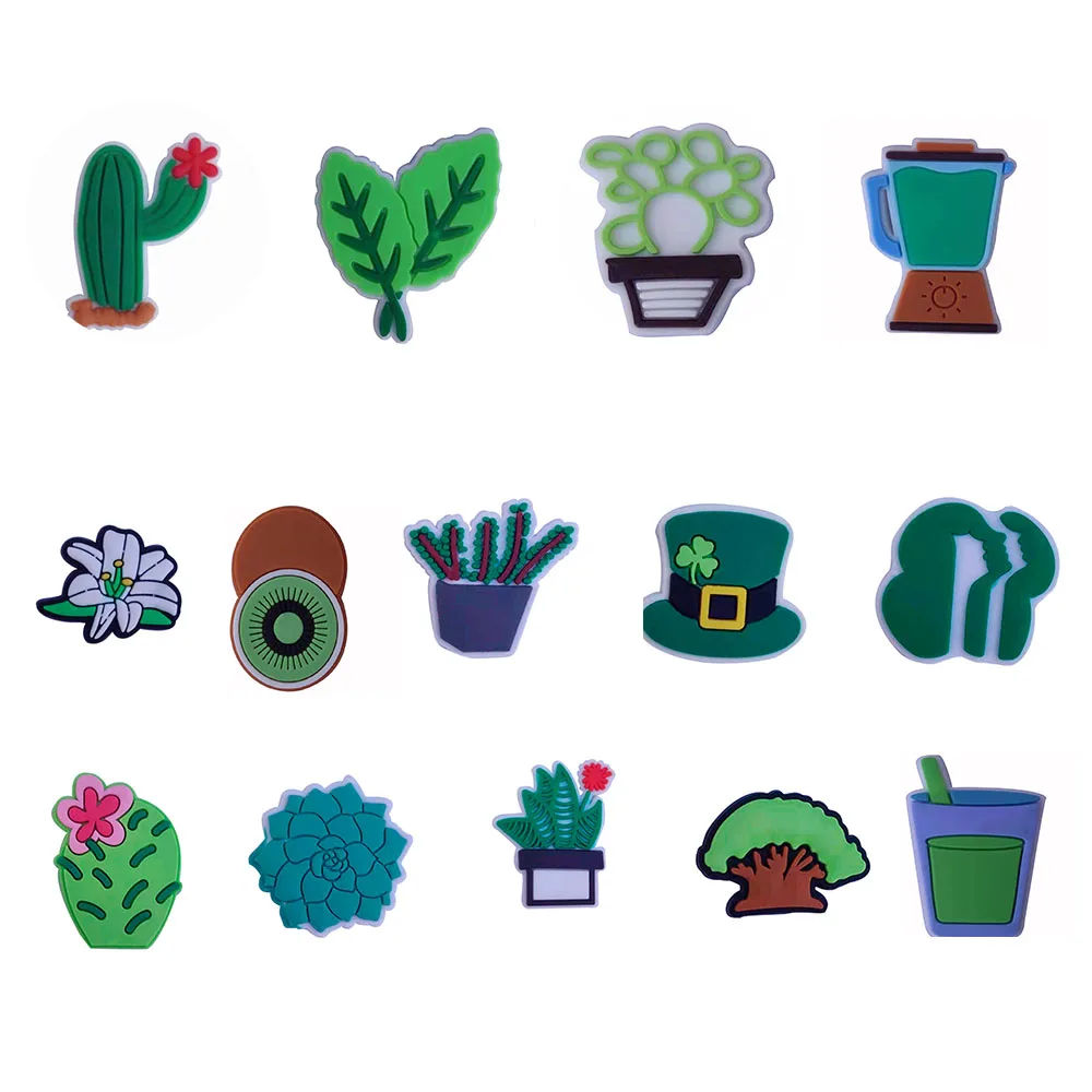 

14PCS PVC Cartoon Plant Fridge Magnetic Sticker Kiwi Prickly Pear Top Hat Flower Succule Vegetable Juice Refrigerator Magnets