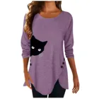 Размера плюс блузка с принтом животных, топы, свободные рубашки с длинным рукавом, туника, Весенняя Повседневная Женская блузка, размера плюс одежда