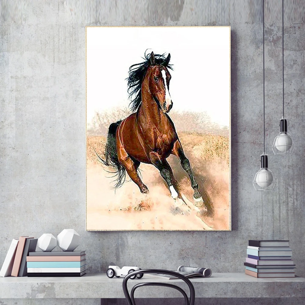 Раскраска по номерам для взрослых AZQSD Раскрашивание лошадей без рамки ручная