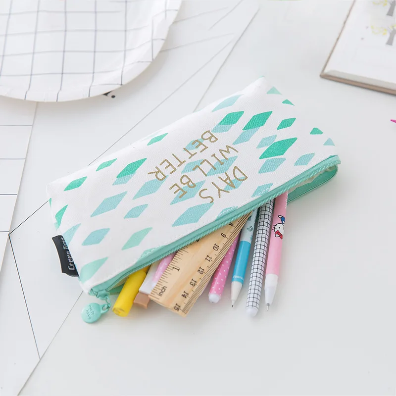 1 шт./продажа в сдержанном стиле кавайный чехол для карандаша мятный зеленый