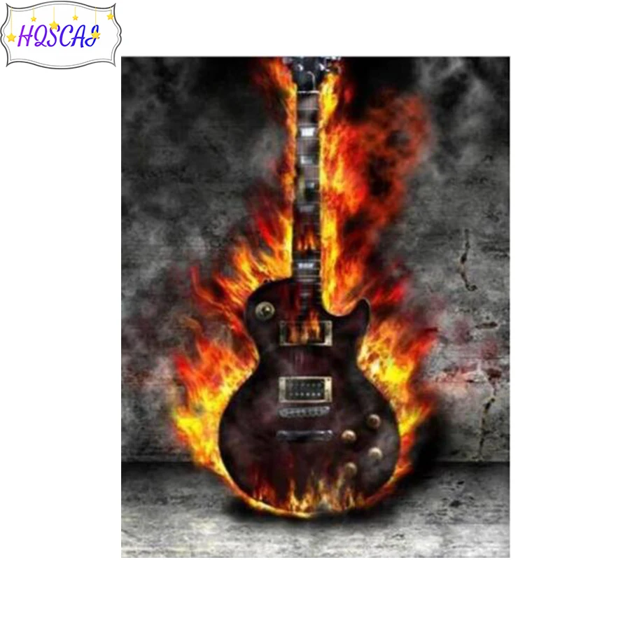 

Full Square/round Diamond Fire Violin 5D DIY Diamond Painting 3D Embroidery Cross Stitch Rhinestone Painting Home Decor pictures