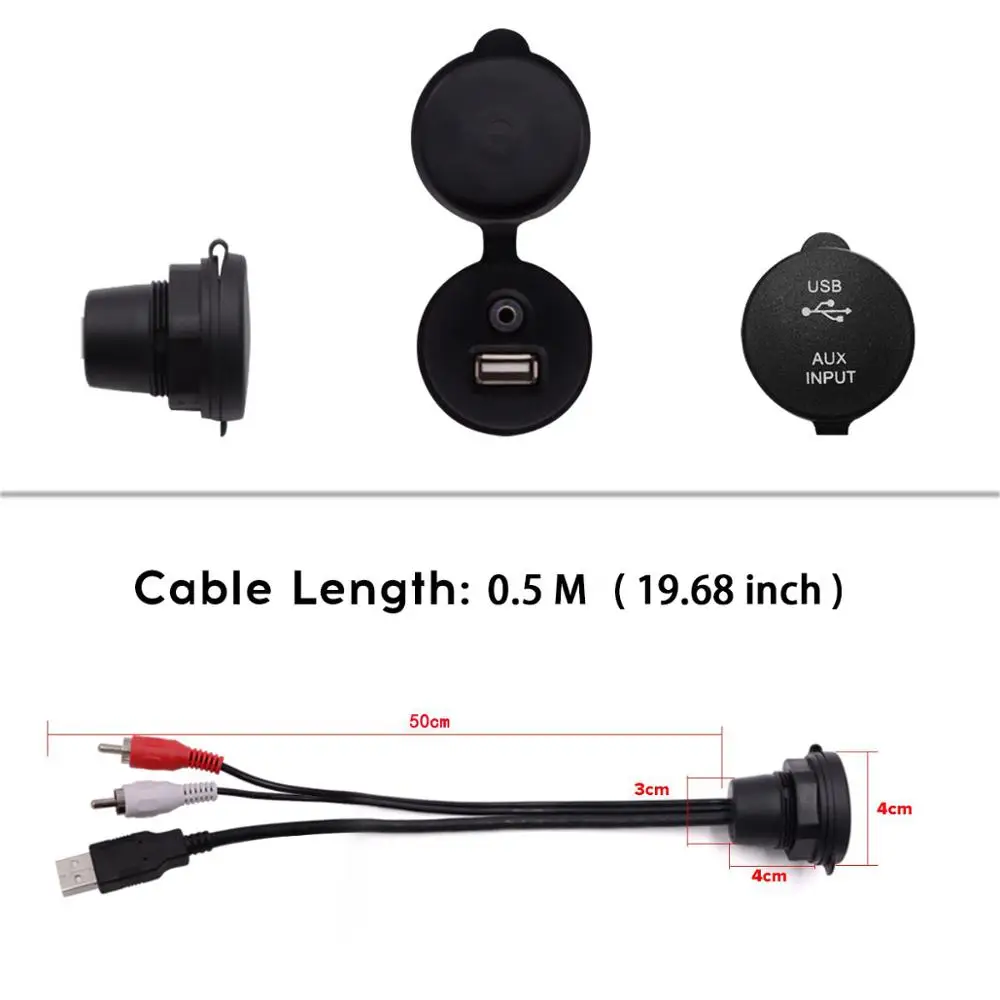 

Waterproof Marine Stereo Bluetooth Audio Radio FM AM Receiver Car MP3 Player+4" Marine Speaker+USB Cable For ATV Yacht Motorcycl