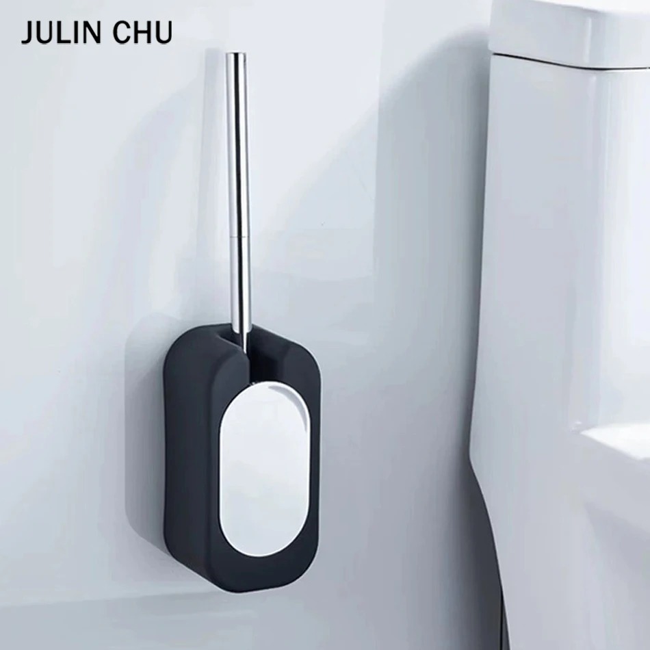 

ABS Toilet Brush Holder Black Gold Sliver Purple Wall Mounted WC Brush Holders Rack Set Cleaning Hygienic Bathroom Accessories