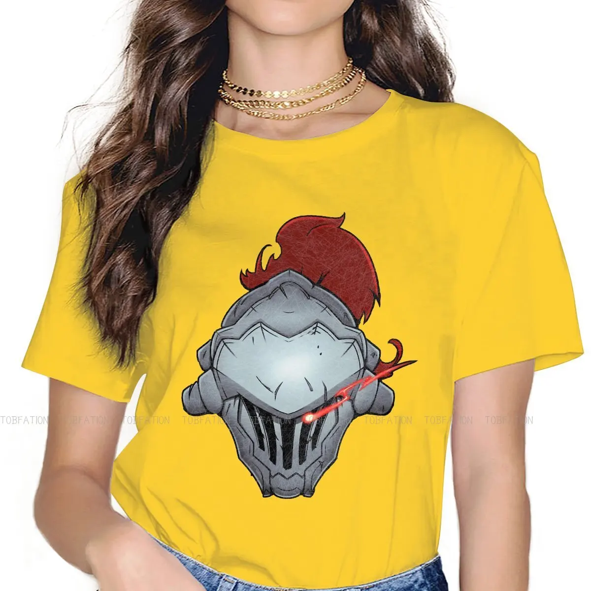 

Мужская хипстерская Футболка с принтом Goblin Slayer Приключения аниме Crewneck 4XL