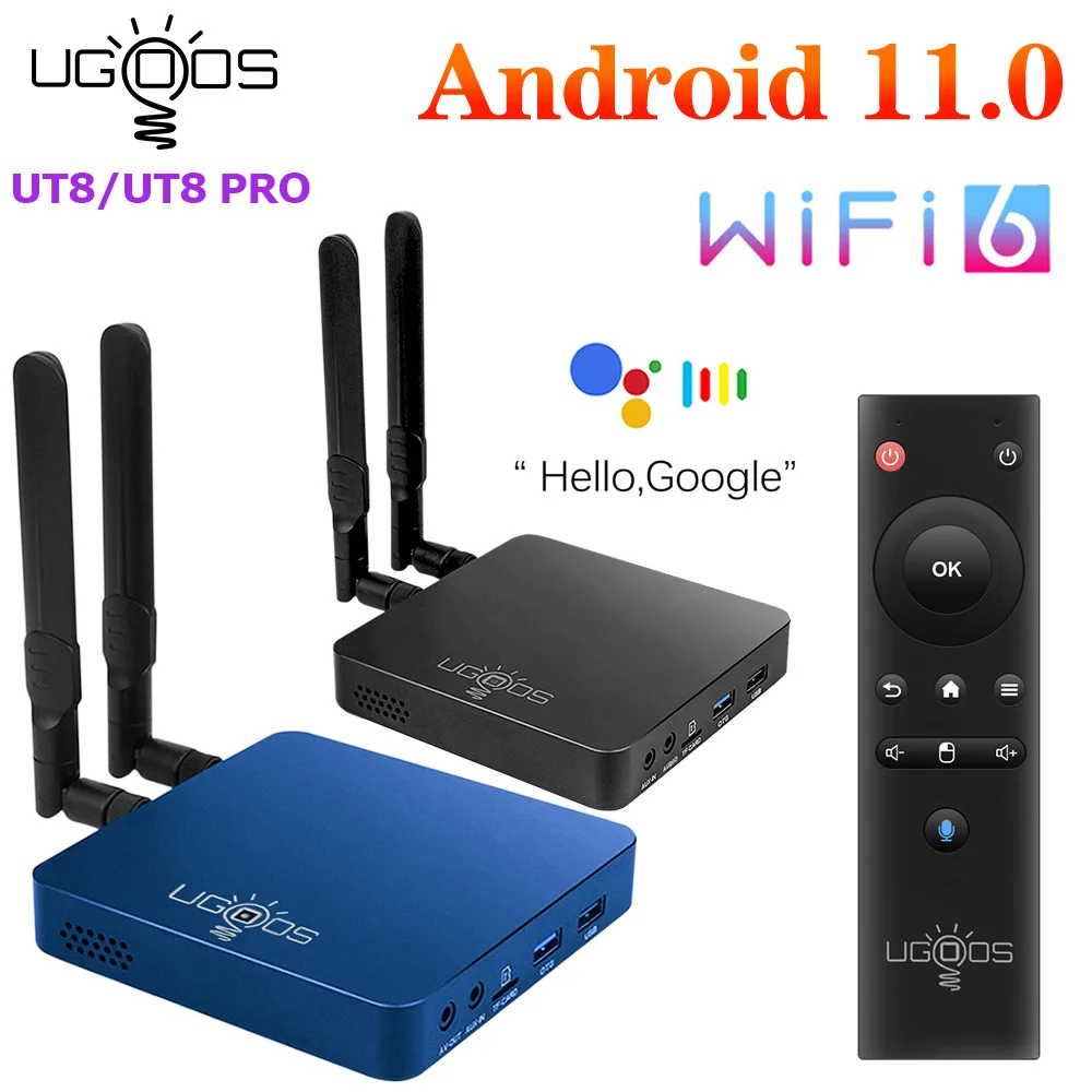 ТВ-приставка UGOOS UT8 PRO Android 11 LPDDR4 8 Гб ОЗУ 64 ПЗУ 4 ГБ 32 RK3568 WiFi6 1000 м 4K медиаплеер BT