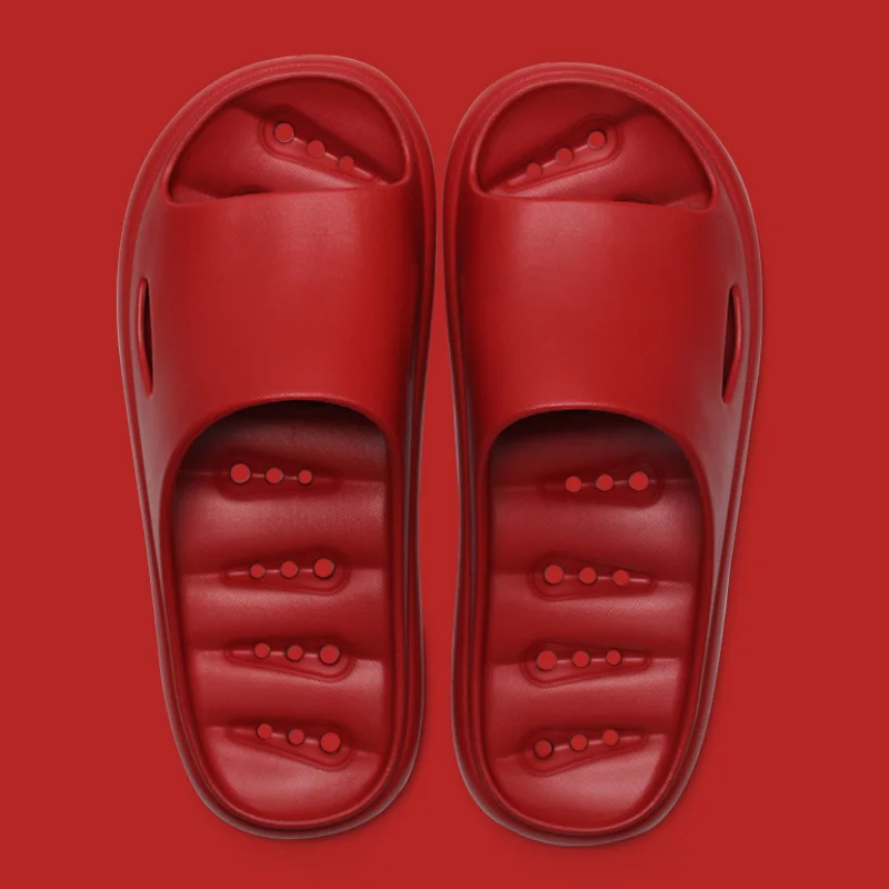 

Parent-child Summer Slippers Women Solid Color Home Indoor Shoes Bathroom Leaking Flip Flops Smile Couples Bath Slides WSH3837