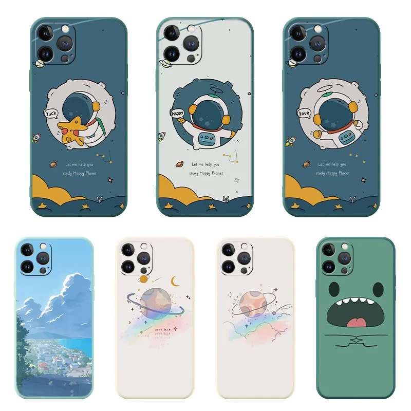

Cartoon Back Cover For Apple Iphone 13 Pro Max Case Pure and Fresh NOHON Design Beautiful Camera All-Inclusive Non-Slip Soft