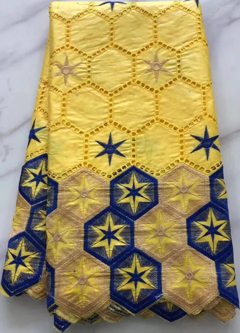 5 ярдов/шт. Африканская богатая парчовая ткань с камнями швейцарская полиэфирная