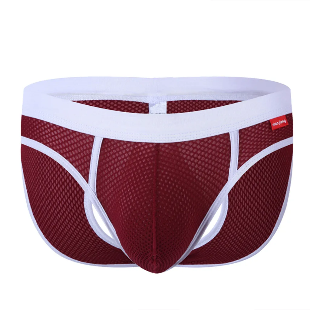 Мужское сексуальное нижнее белье сетка после пустых дышащих брюки со свободной