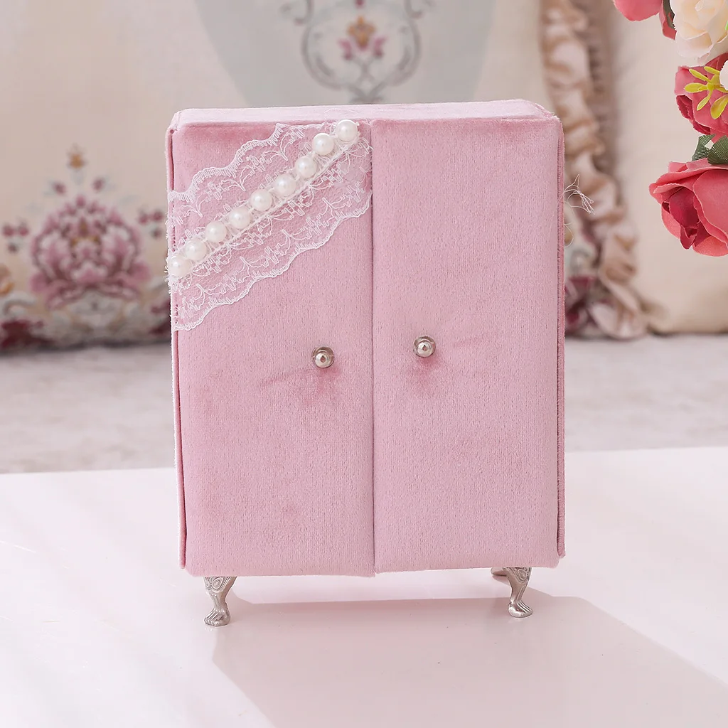 

Creative Velvet Closet Jewelry Necklace Pendant Earring Ring Storage Box