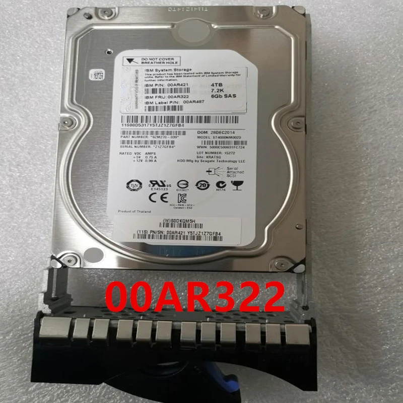 

Original New HDD For IBM V7000 G2 4TB 3.5" SAS 6 Gb/s 128MB 7200RPM For Internal HDD For Server HDD For 00AR322 00AR421 00AR487