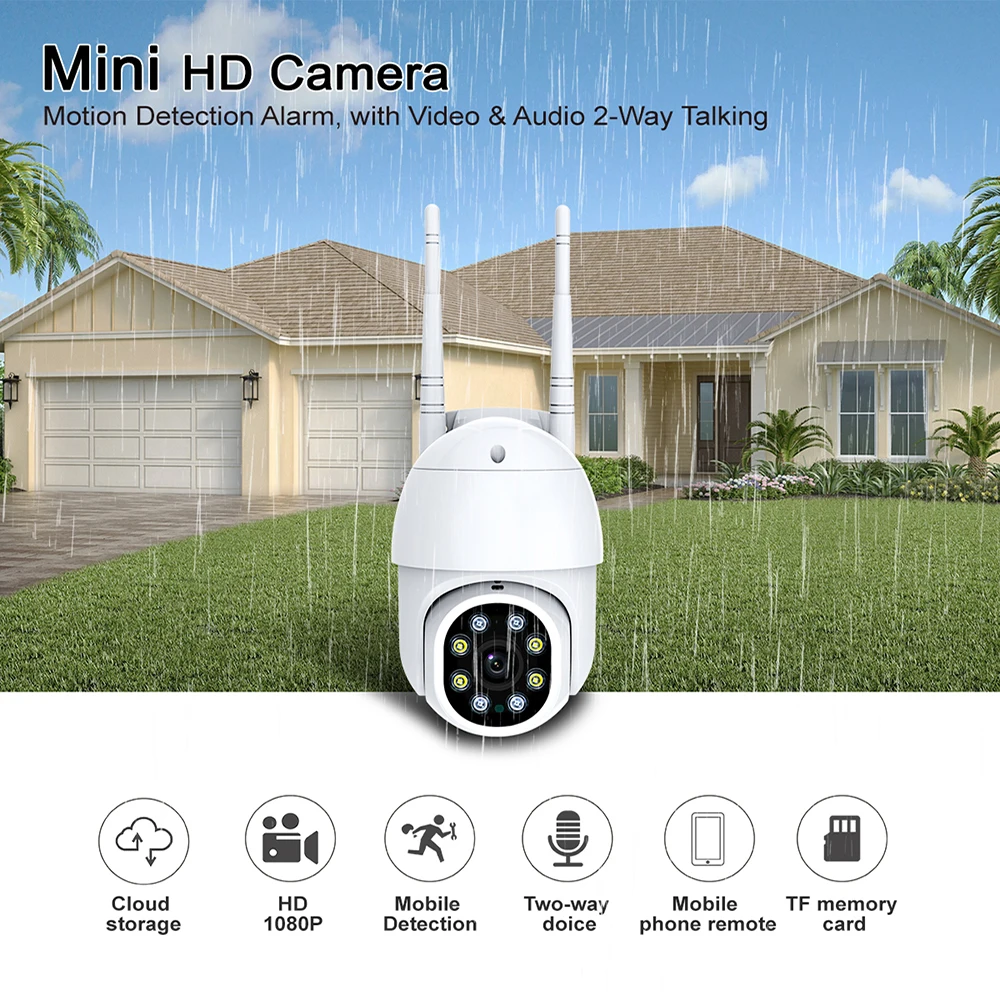 TUGARD C45 1080P PTZ WiFi Security CCTV Беспроводная IP-камера Открытый скоростной купол