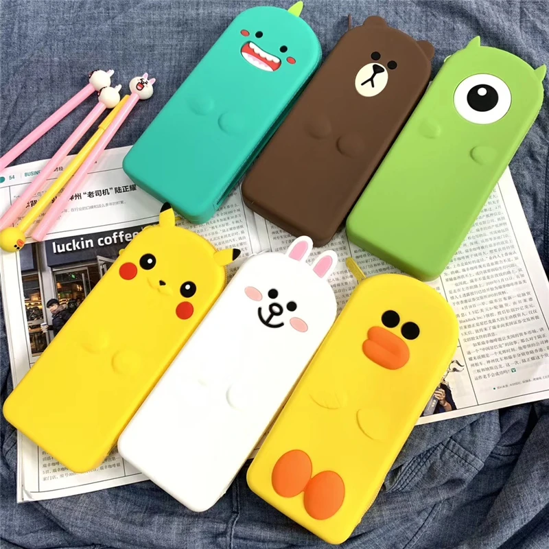 Q UNCLE креативная силиконовая канцелярская сумка в виде животных для девочек и