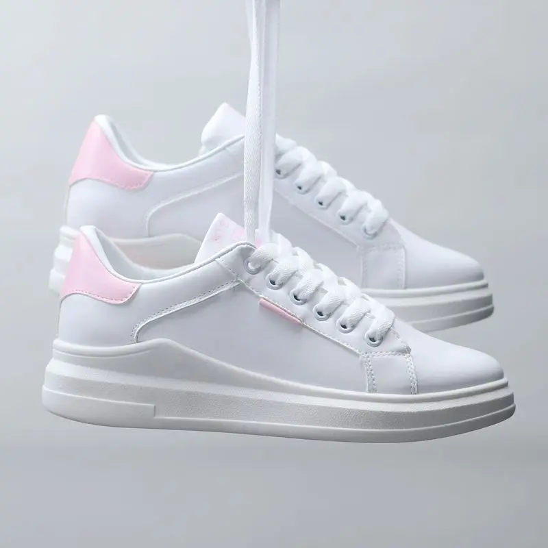 

BRKWLYZ Women Casual Shoes New Spring Women White Shoes Fashion Embroidered Breathable Lace-Up Women Sneakers