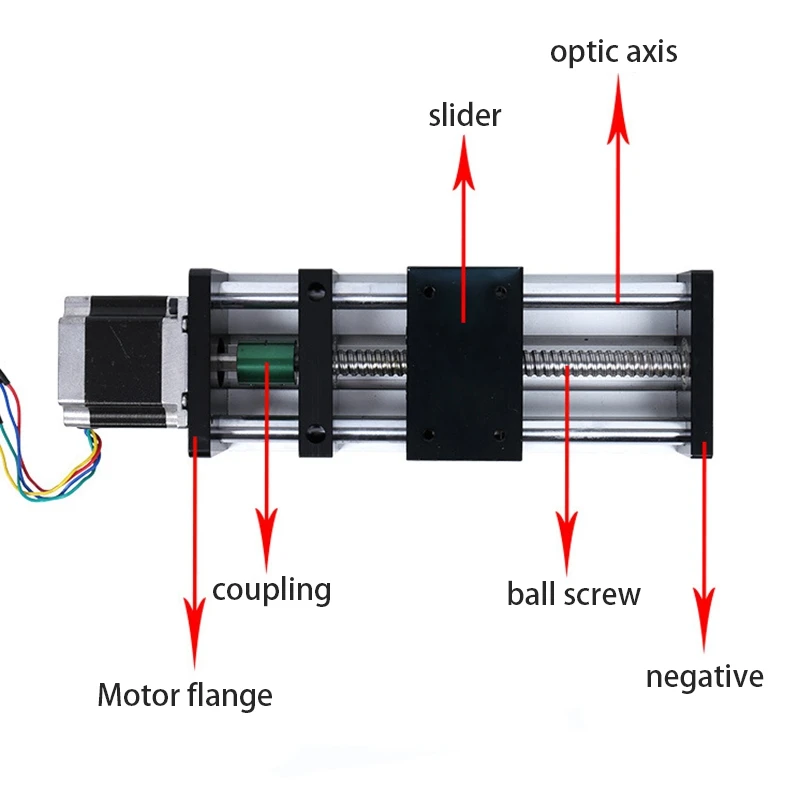 3D Printer Z Axis 200mm Stroke 12/16mm Linear Guide Rail 23 Step Motor