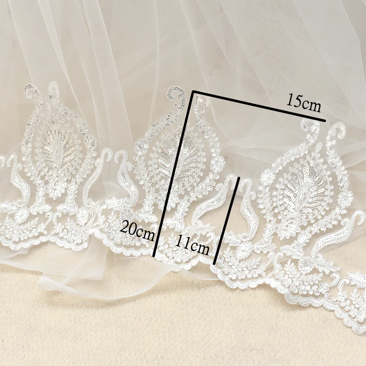 Кружевные аксессуары с блестками и вышивкой свадебная фата ручной работы