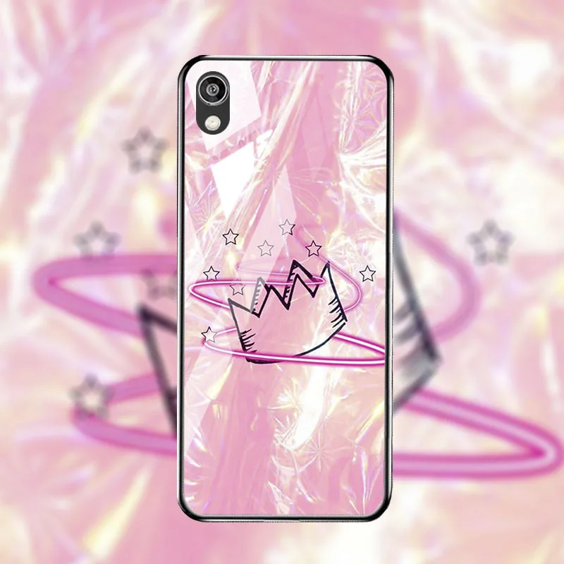 M096 Закаленное Стекло чехол для телефона для huawei Y5 Y6 PRO Y7 Y9 крышка Стекло чехол для huawei Y5 Y7 prime Y9 крышка - Цвет: M096