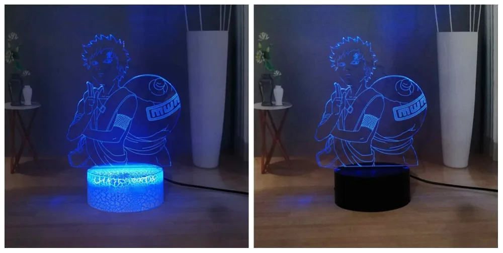 Наруто: детский светодиодный ночник shippюden повязка на голову Sabaku no Gaara RGB 7 красочная Сенсорная лампа USB мини настольная лампа для детей подарок на день рождения игрушка
