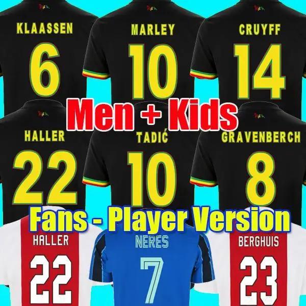 

21 22 Ajaxes Football Shirt 2021 2022 TADIĆ NERES KLAASSEN ANTONY Marley Home Away Adults and Kids man kits set Soccer Jerseys