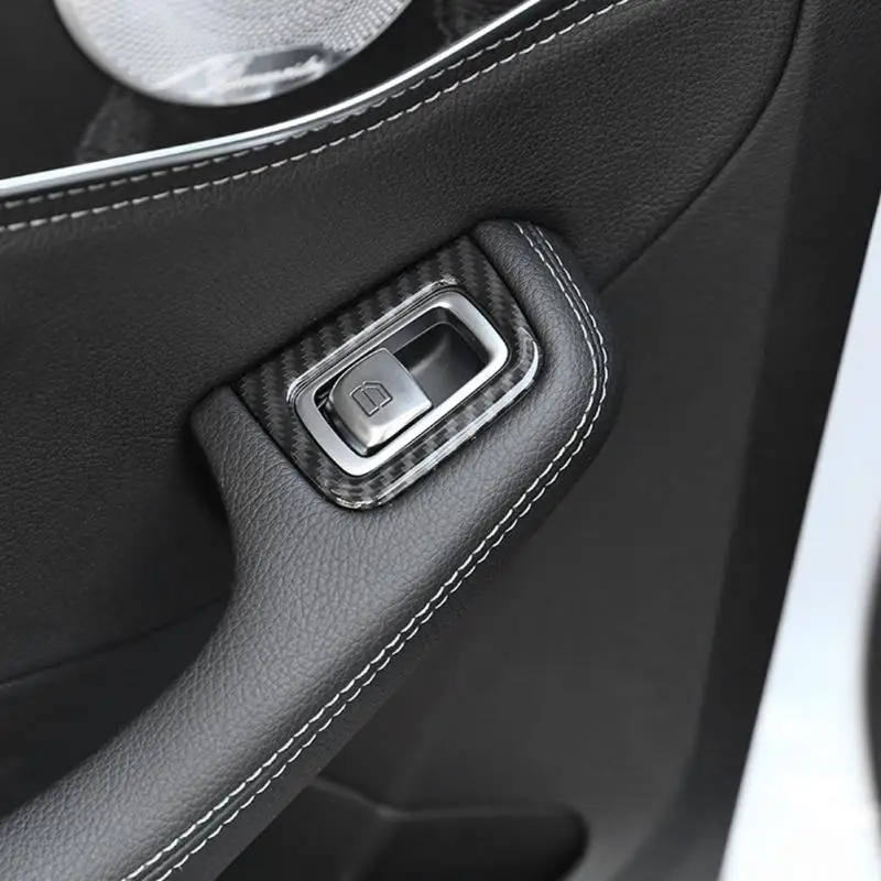 1 set Car Styling ABS Plastic Window Lift Switch Button Cover Trim Carbon Fiber Style for Mercedes Benz C Class W205 | Автомобили и