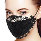 Кружевная Цветочная маска для лица, модная многоразовая маска для рта унисекс, маска из ткани, маски, черные маски