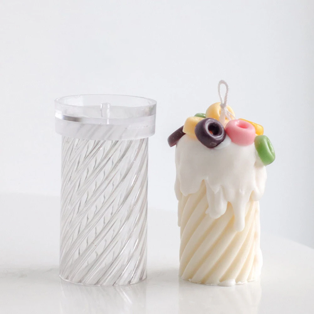 

Valentine's Day Spiral Cylinder Acrylic Candle Mold Supplies DIY Aromatherapy Ircular Spiral Plastic Mold Handmade Candle Mold