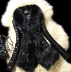 Женское Пальто с меховым воротником Harajuku, однотонное Пальто с длинным рукавом, зимнее Пальто, Пальто Женское Осень # G2